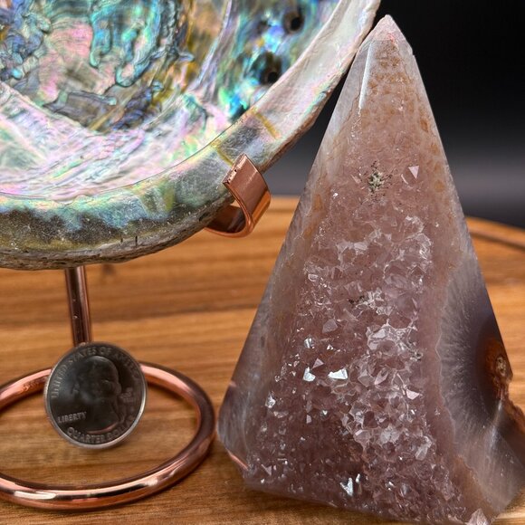 Purple Agate Chalcedony Geode Diamond Crystal Power Point Tower - Picture 1 of 6